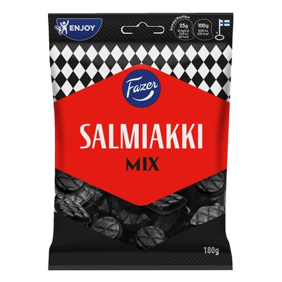 Fazer Salmiakki mix 180g pussi - Makeiset - 6411401037320 - 1