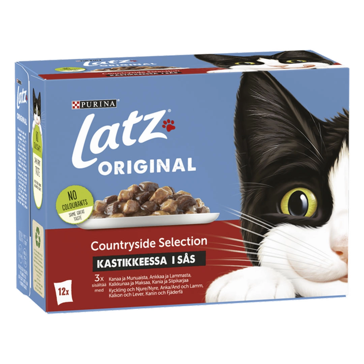 Latz Original 12x85g assortert - Våtfôr til katt - 7613039849750 - 1