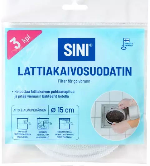 Sini lattiakaivosuodatin 3kpl - Muut siivousvälineet - 6423800251030 - 1