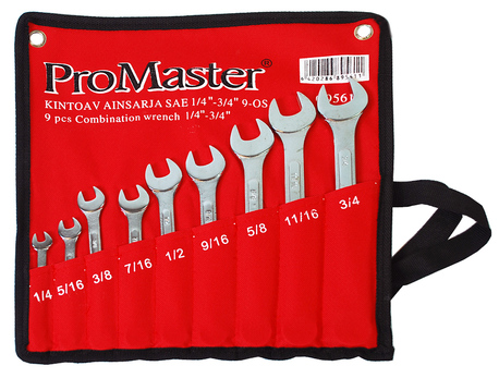 Fast nøkkelverktøysett 9-delt - Fastnøkkel og skiftenøkkel - 6420286895611 - 1