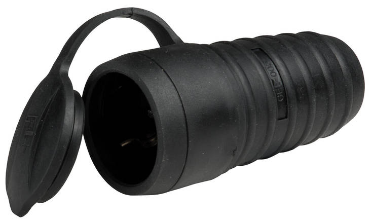 Kumipistorasia 1-osainen IP44 Musta - Sähkörasiat - 6435200173171 - 1