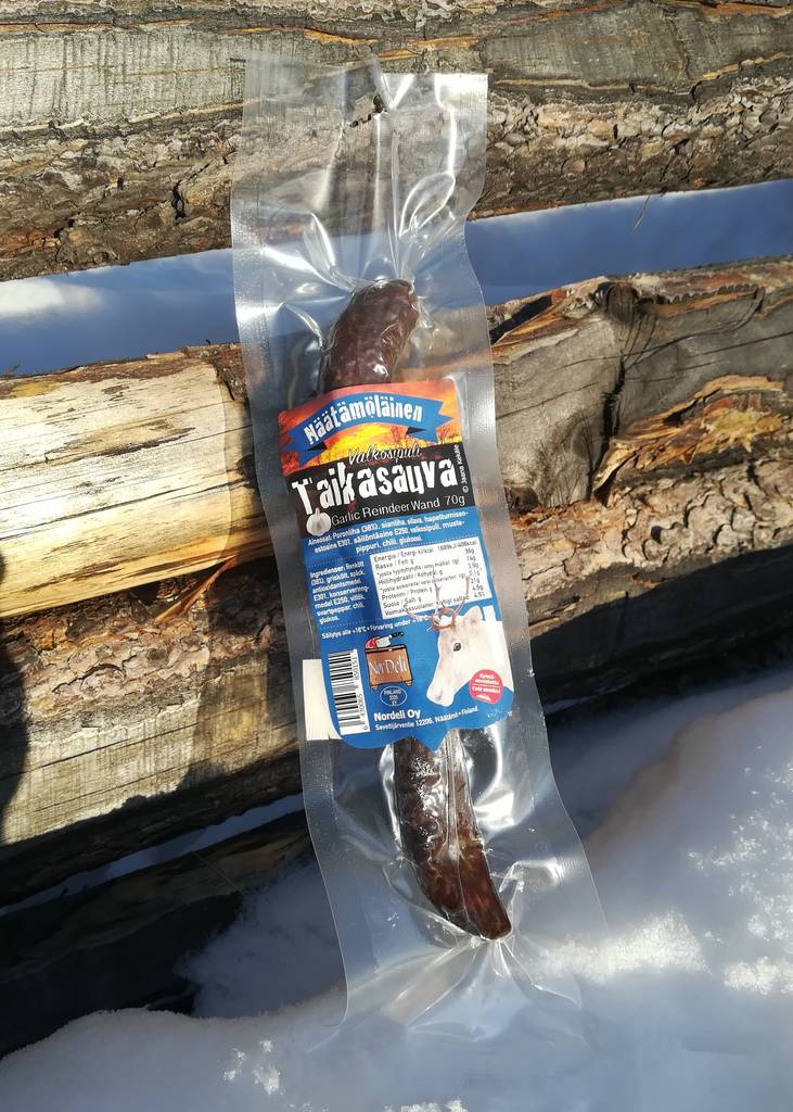 Näätämö Valkosipulitaikasauva 70g, Aito ehta Näätämöläinen! - Näätämöläinen kestomakkarat - 6430065850151 - 1