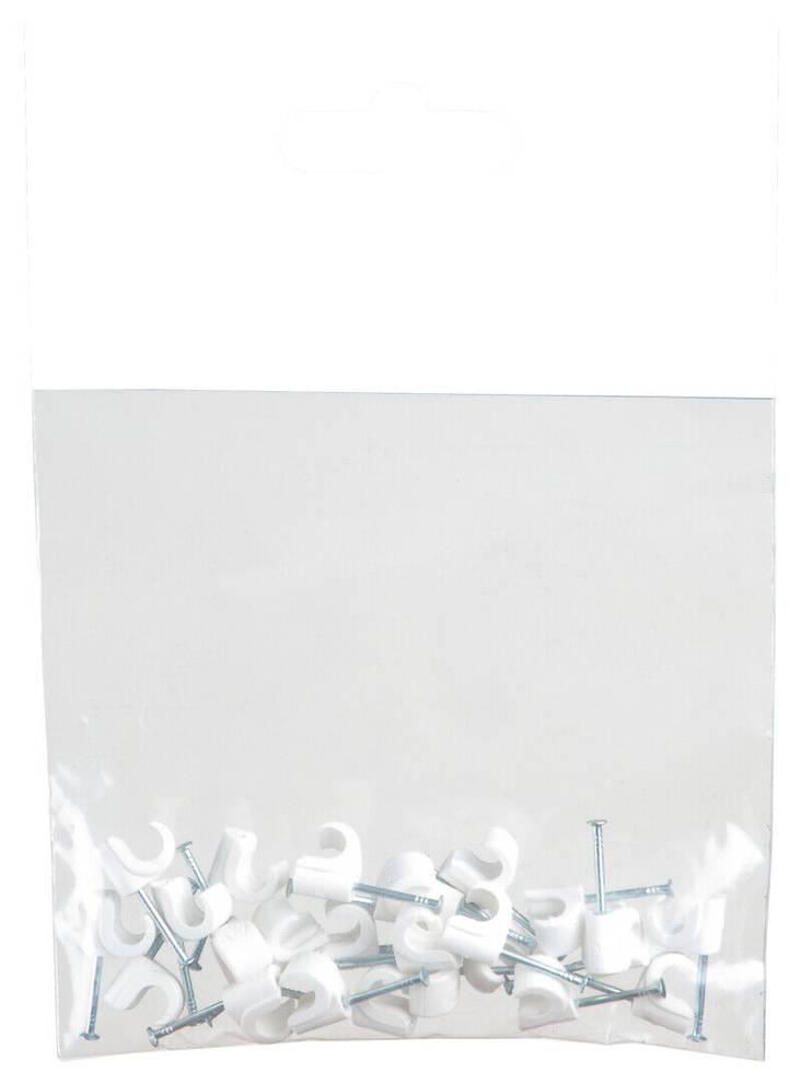 Naulakiinnike 5-7 mm 25kpl/pussi - Sähköjohtokiinnikkeet - 6435200173461 - 1