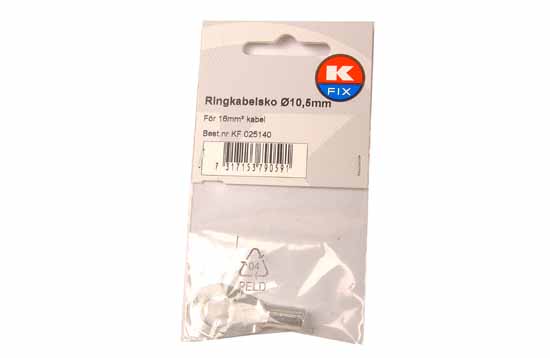 Ringe sko M10 (10.5mm,) 16mm² - Bilkontakter og elektriske ledninger - 7317153790591 - 1