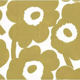 Marimekko Unikko serviett hvit-gull - Engangsservise - 686423680991 - 1