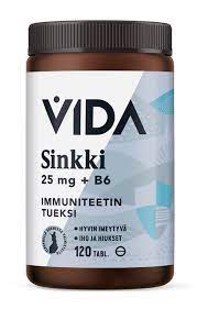 Vida Sink + B6 vitamin 120tabl - Vitaminer - 6430067845322 - 1