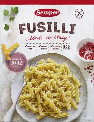 Gluteeniton Pasta Fusilli 500g - Gluteenittomat kuivatuotteet - 7310100604422 - 1