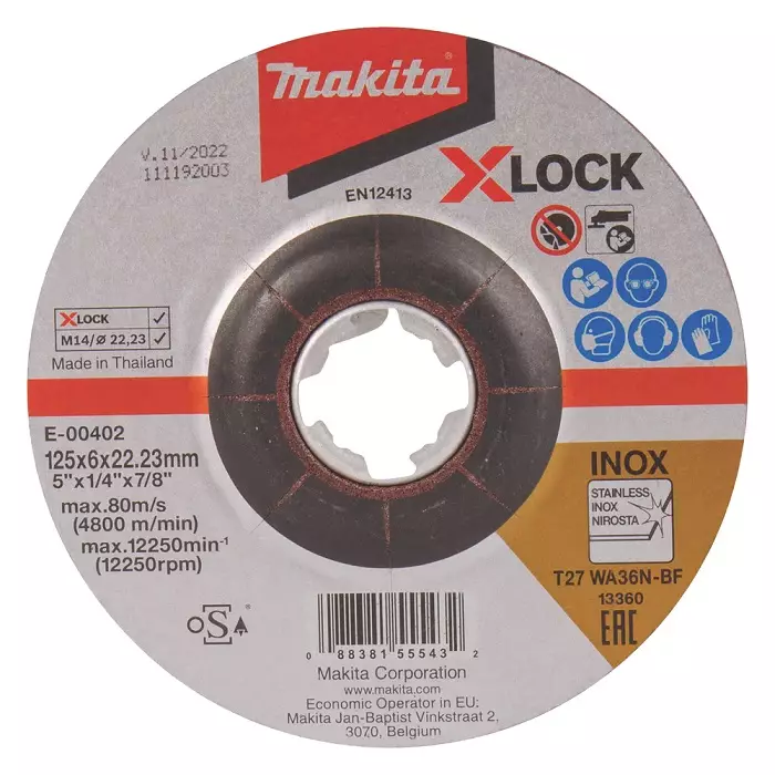 Makita slipeplate X-Lock - Skiver - 088381555432 - 1