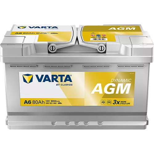 Käynnistysakku AGM 80Ah Varta A6 - Auton akut - 4016987167243 - 1