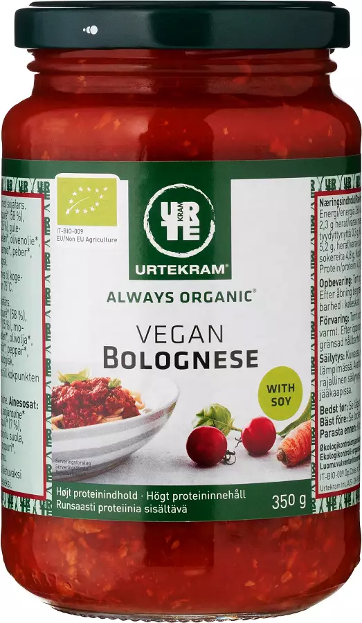 Vegaaninen Bolognese kastike Urtekram 350g - Säilykkeet ja ateria-ainekset - 5765228115053 - 1