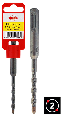 Steinborstykke SDS+ 8,0mm, 210mm - Steinbor - 4007140020284 - 1