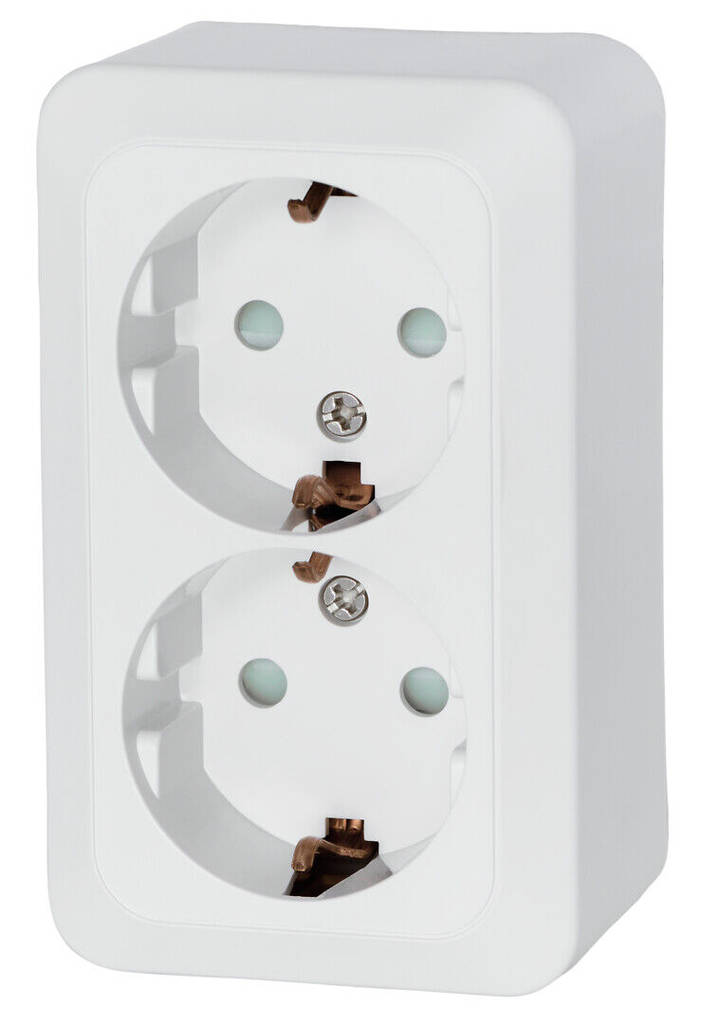 Pistorasia 2-osianen IP20 - Sähkörasiat - 6435200204424 - 1