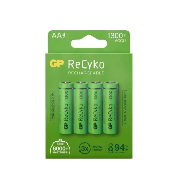 GP Recyko AA 1300mah 4 stk - Batterier - 4891199199684 - 1