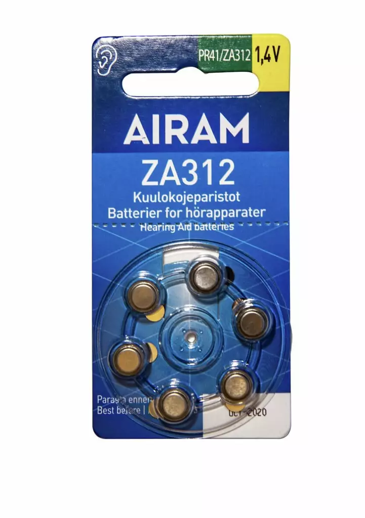 Airam høreapparatbatterier ZA312 1,4v - Batterier - 6435200237514 - 1