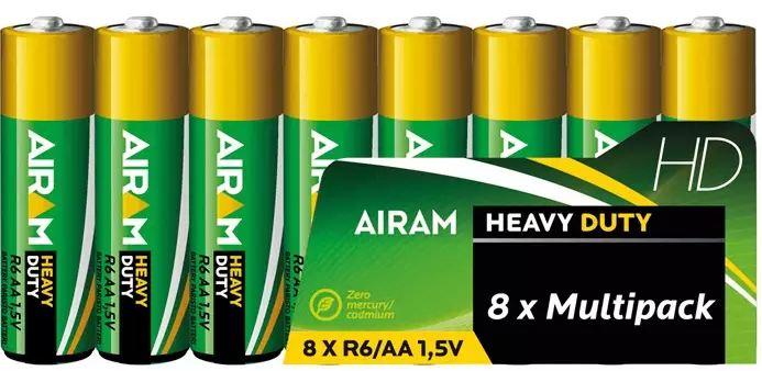 Airam AA-paristo 8 kpl Heavy Duty - Batterier - 6435200164124 - 1