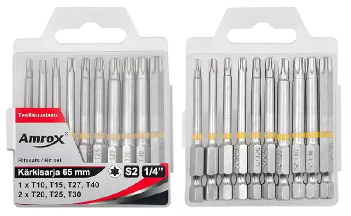 Kärkisarja Torx 65mm Amrox - Ruuvauskärjet ja pidikkeet - 6420286919164 - 1