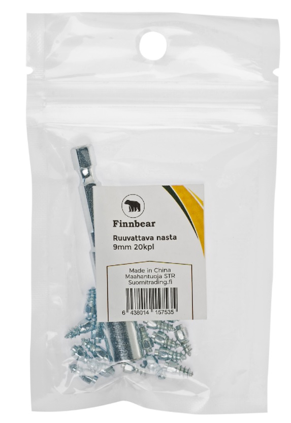 Finnbear 20kpl 9mm jäänasta - Muut kelkan lisävarusteet - 6438014157535 - 1