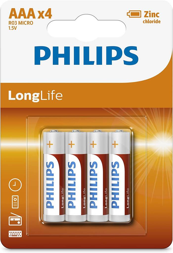 Philips AAA paristo LongLife, 4pack - Paristot - 8712581549435 - 1