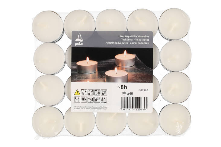 Polar Lämpökynttilä 40kpl 8h - Kynttilät ja lyhdyt - 6410413229655 - 1