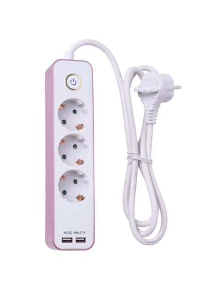 Roosa Nauha jatkojohto 3-osainen 1,4m - Sähkökaapelit - 6435200244215 - 1