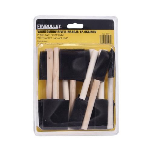 Skumgummibørstesett 12 stk - Malerkoster og ruller - 6438152045275 - 1
