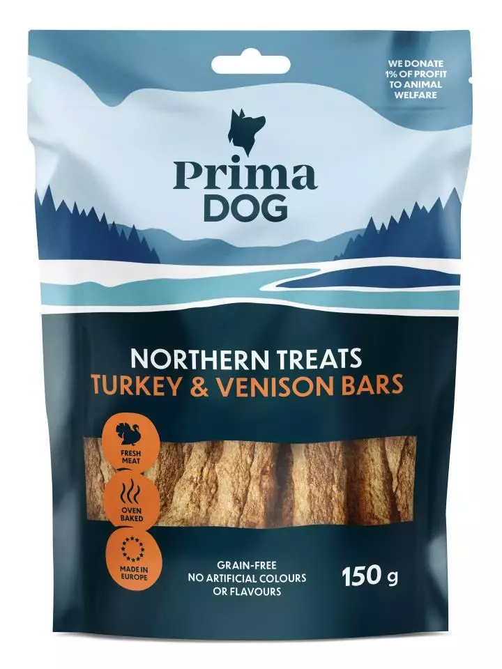 Koiran herkku Northern Treats Kalkkuna-peuratanko 150 g - Hundegodbiter og tørkede snacks - 6438554002555 - 1