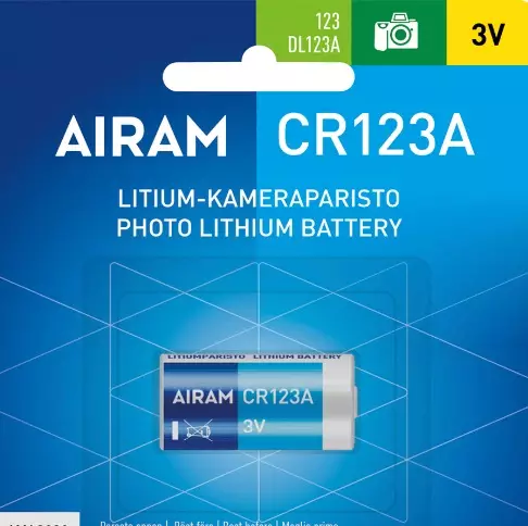 Airam CR123A Litium- kameraparisto 3V - Batterier - 6435200138255 - 1