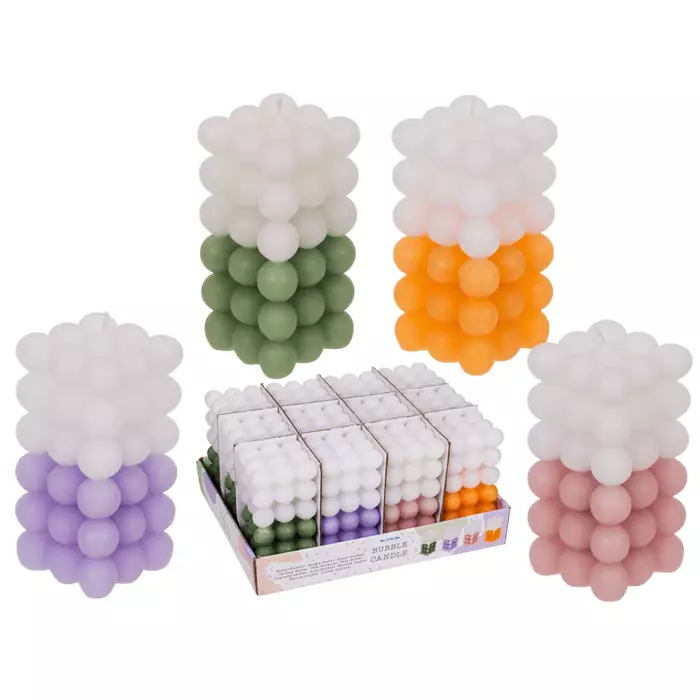Kuplakynttilä Colorful Bubble, 12 cm - Stearinlys og lykter - 4029811479405 - 2