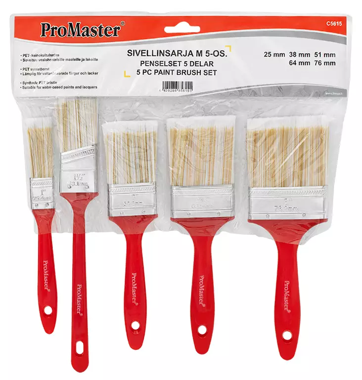 Sivellinsarja M 5-osaa - Maalipensselit ja telat - 6420286856155 - 1