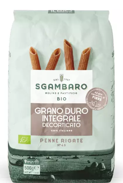 Täysjyvä Penne Rigate Luomu Durumvehnä Sgambaro 500 g - Pastat, riisit ja nuudelit - 8009385131455 - 1