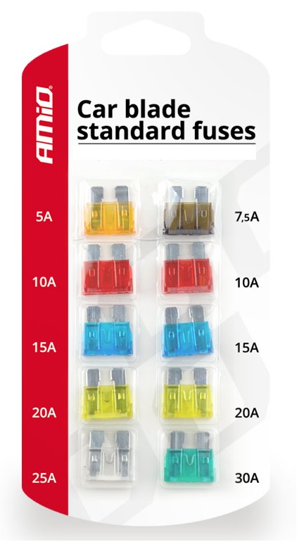 Auton laattasulakelajitelma 10kpl - Auton sulakkeet - 5903293011386 - 1