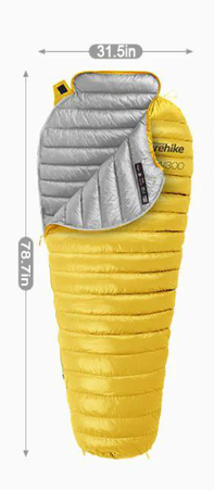 Naturehike CW300 ultrakevyt makuupussi - Makuupussit ja -alustat - 6927595761366 - 1