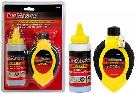 Värilanka 30m ja merkkauskalkki 115g - Mittaus- ja merkkausvälineet - 6420286850696 - 1
