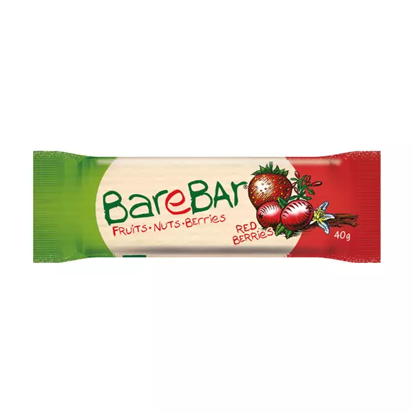 Barebar Red Berries 40g Råkepinne - Nøtter og naturlig søtsaker - 6430067847746 - 1