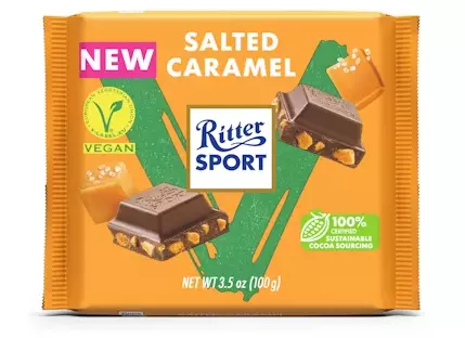 Vegaanisuklaa Suolainen Karamelli Ritter Sport Vegan 100g Salted Caramel - Vegaaniset elintarvikkeet - 4000417107107 - 1