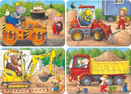 Palapeli Eläimet rakennustyömaalla - Pienten lasten palapelit - 4005556057177 - 2