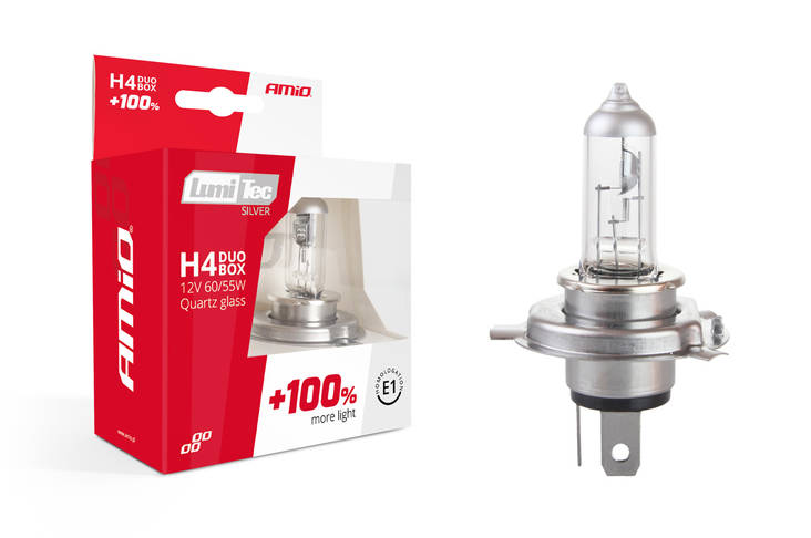 Amio H4 duo boks +100% 55/60w - Bilpærer - 5903293014028 - 1