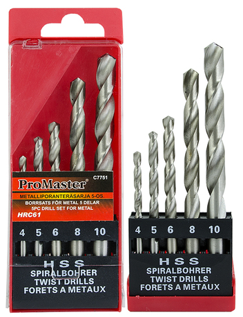 Metallbor sett 5 deler - Stålsett - 6420286877518 - 1