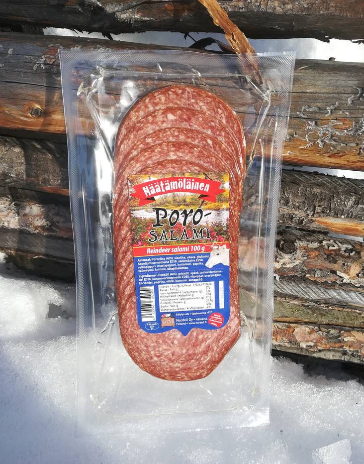 Näätämöläinen porosalami 100g - Näätämöläinen kokolihatuotteet - 6430065850458 - 1