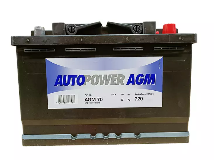 Käynnistysakku AGM 70Ah Autopower - Auton akut - 4016987164488 - 1
