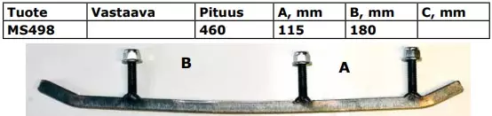 Ohjainrautapari Gripper - Kelkan ohjauskiskot - MS498 - 1