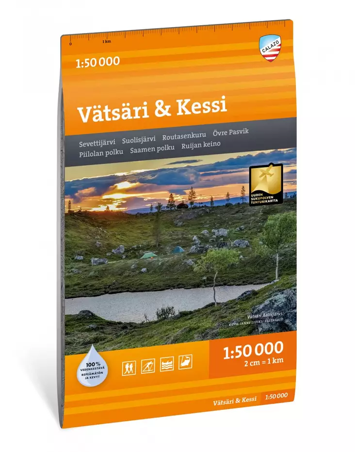Calazo kartta Vätsäri & Kessi - Retkeilykartat - 9789189880368 - 1