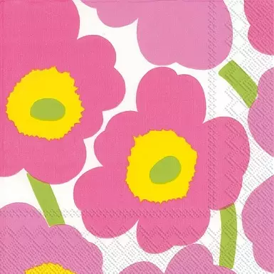 Marimekko Unikko lautasliina vaalpun - Kertakäyttökattaus - 686423586798 - 1