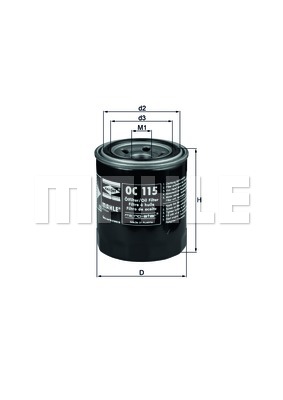 Olje filter OC115 - Biloljefiltre - 4009026049198 - 1
