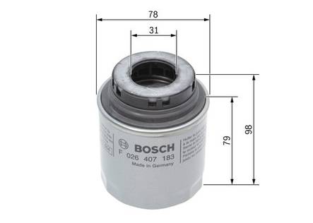 BOSCH Auton Öljysuodatin P 7183 - BOSCH auton öljysuodattimet - 4047025297189 - 2
