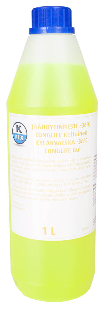 K-Fix Jäähdytinneste keltainen 1L -36C - Auton lisäaineet - 4743042077819 - 1