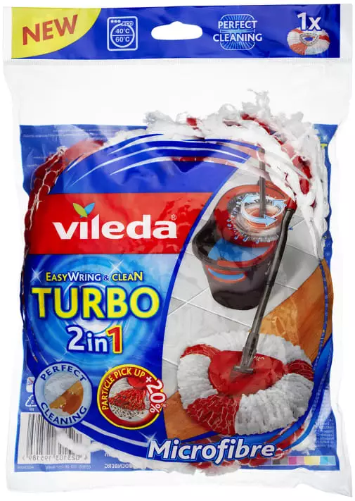 Vileda Easy Wring&Clean Turbo Mopin Vaihtopää - Gulvvaskemidler - 4023103195189 - 1
