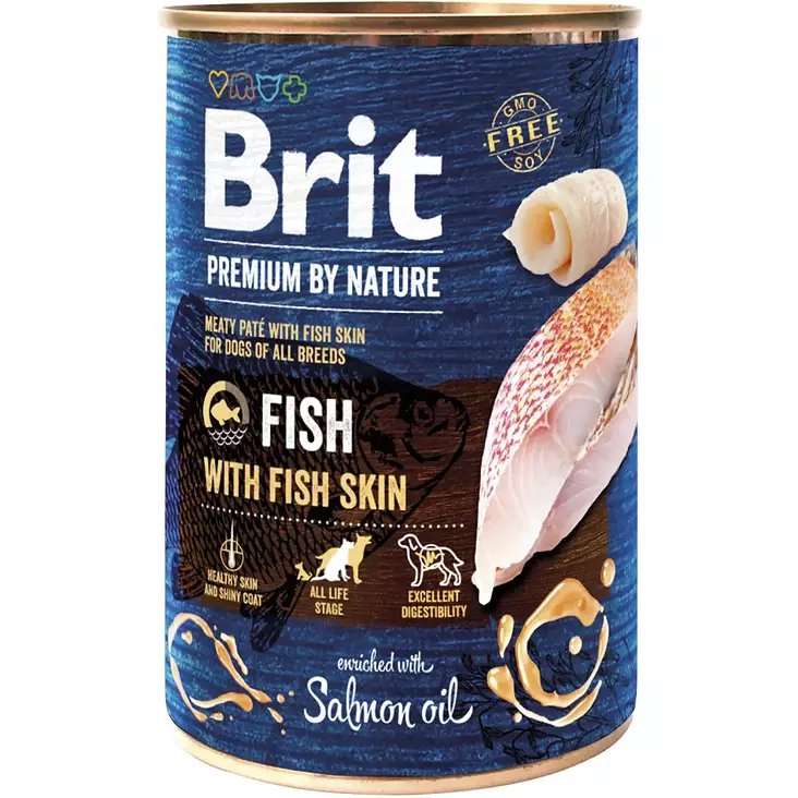 Koiran kalapatee Brit Premium by Nature Fish with Fish Skin - Koiran makupalat ja kuivatut herkut - 8595602561889 - 1