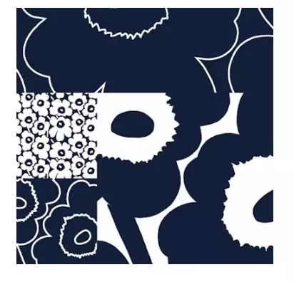 Marimekko Unikko lautasliina Kollaasi sininen - Kertakäyttökattaus - 686423753329 - 1